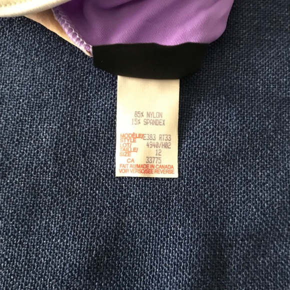 Roots Swim NWT Girls One Piece Swimsuit 12 Lavender/ Purple 🇨🇦 - Picture 6 of 7
